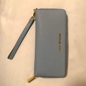 Michael Kors Leather Wristlet Blue